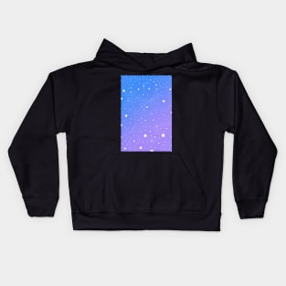 Stars and Space, Vivid Blue & Violet Night Sky Vector Pattern Design Kids Hoodie